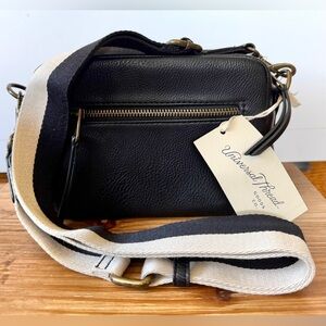 Universal Thread Black Crossbody with Gold Zipper